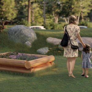 The Log Planter from Natural Impressions provides an attractive, natural cedar environment to enhance a floral display