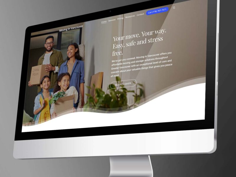 Moving in Vancouver website design by Adwiz