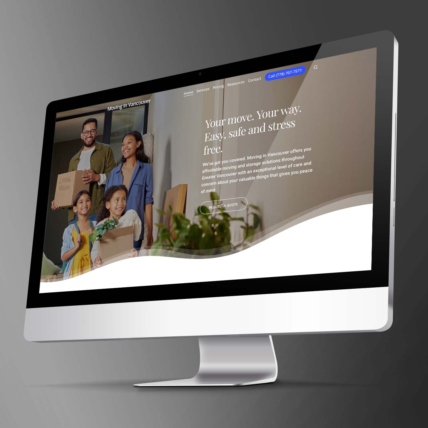 Moving in Vancouver website design by Adwiz